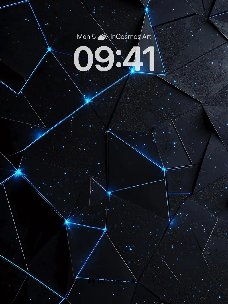 Cosmic Grid Wallpaper with Neon Veins