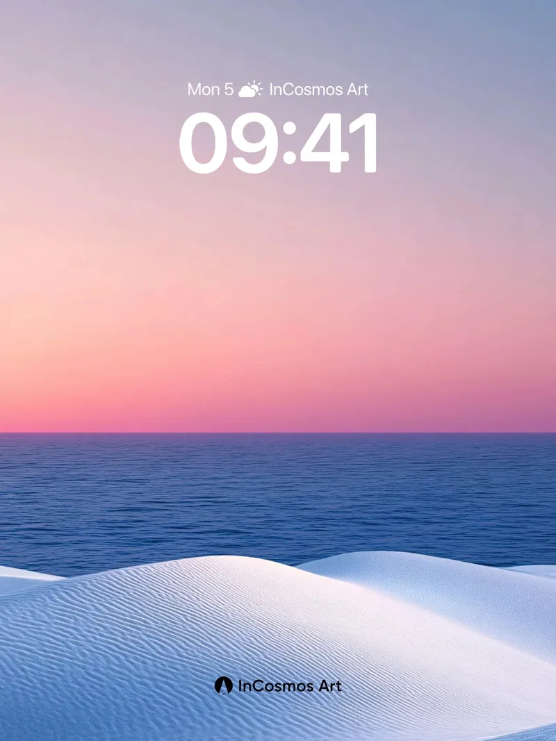 Serenity Dune Wallpaper with Ocean Horizon