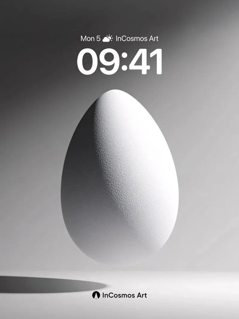 Suspended Silence Wallpaper with Floating Egg