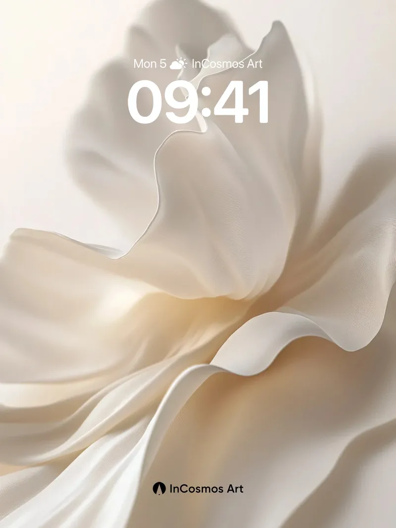 Luminous Silk Wallpaper with Ethereal Fold