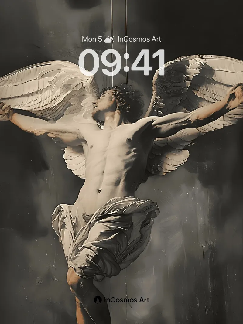 Fallen Grace Wallpaper with Winged Light