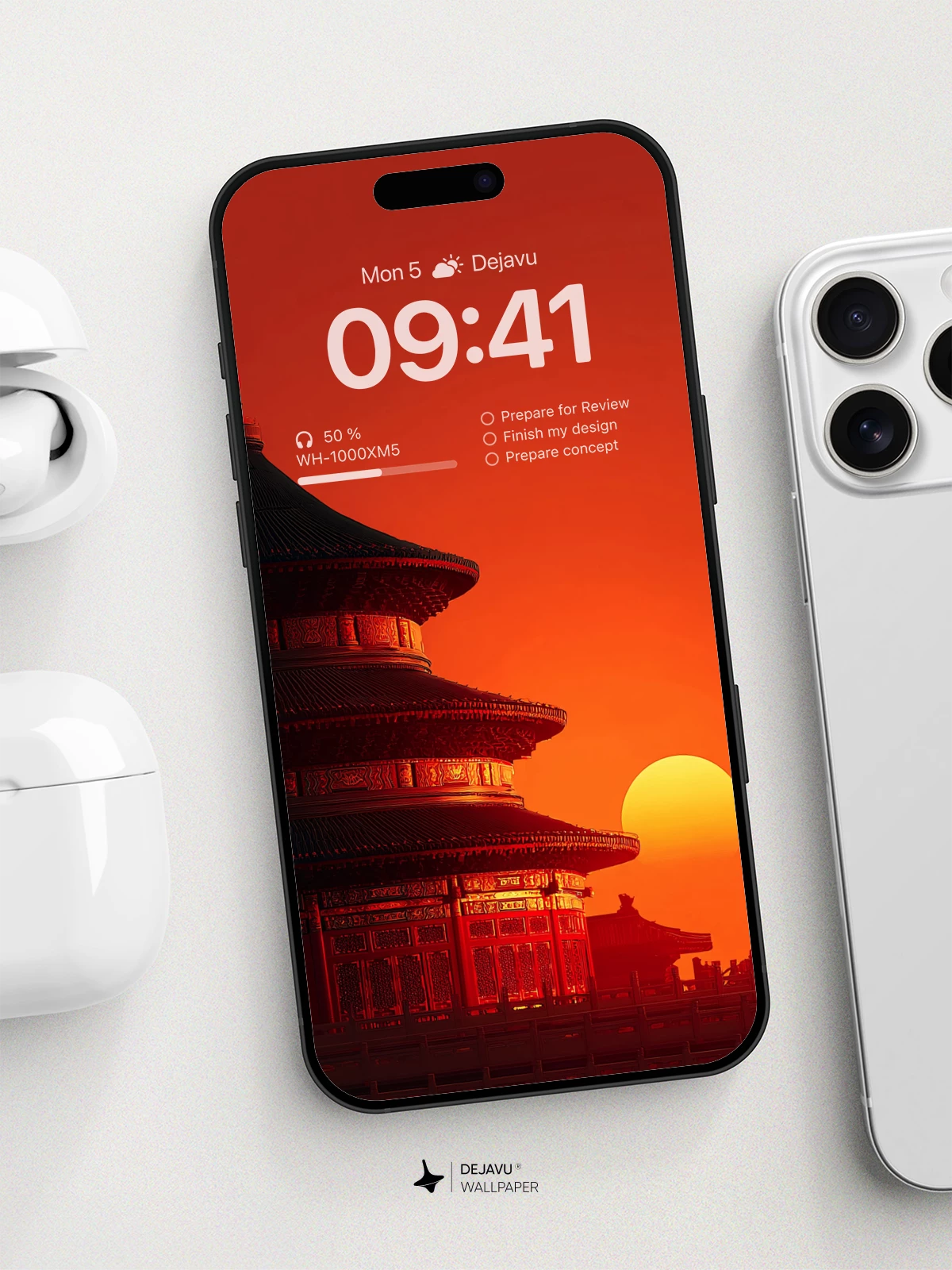 Temple Sunset Wallpaper 8K for iPhone and Android