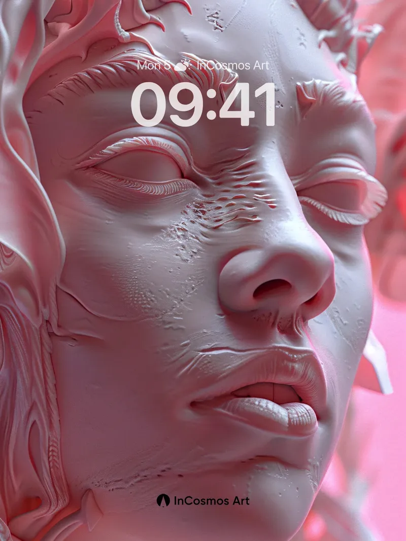 Surreal Sculpture Wallpaper with Living Flesh Texture