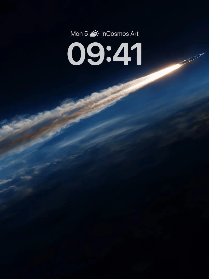 Cosmic Ignition Wallpaper with Celestial Trail