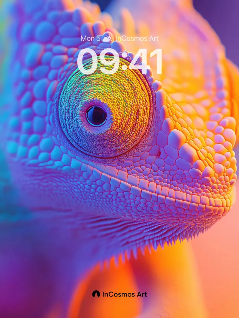 Chameleon Mirage Wallpaper with Rainbow Skin