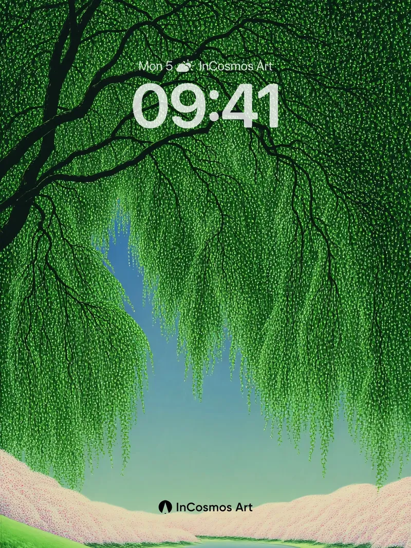 Whispering Canopy Wallpaper with Dripping Light