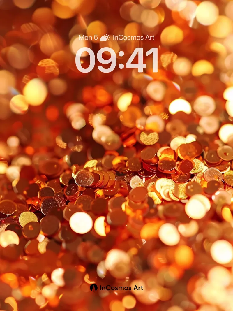 Golden Confetti Wallpaper with Shimmering Depth