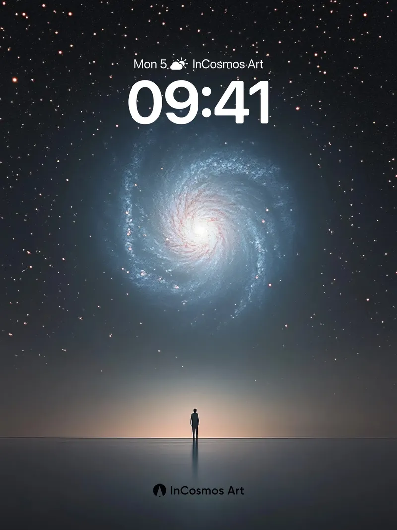 Cosmic Solitude Wallpaper with Spiral Galaxy