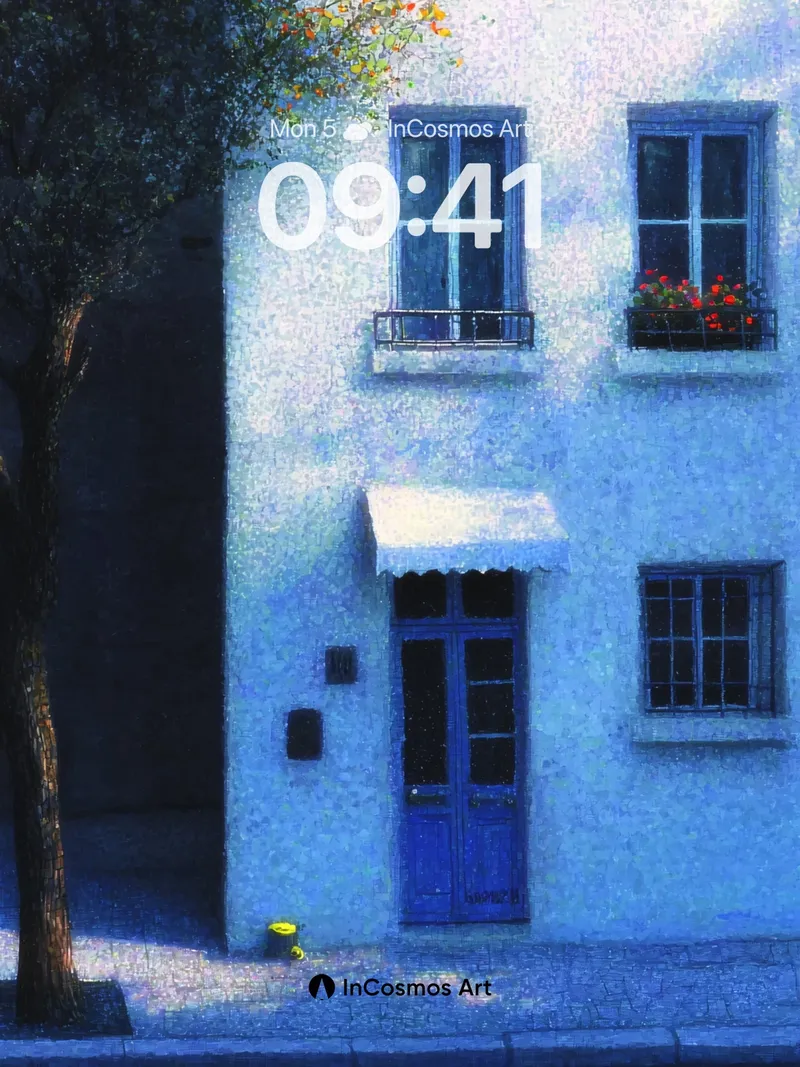 Blue Hush Wallpaper with Whispering Windows