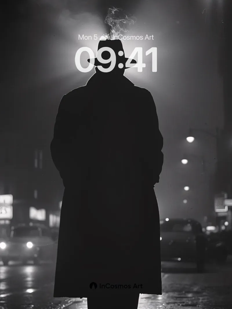 Nocturnal Shadow Wallpaper with Smoking Hat