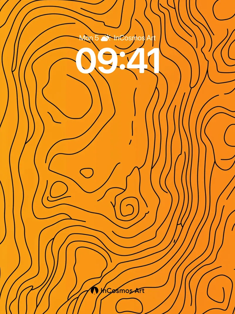 Topographic Pulse Wallpaper with Woven Lines