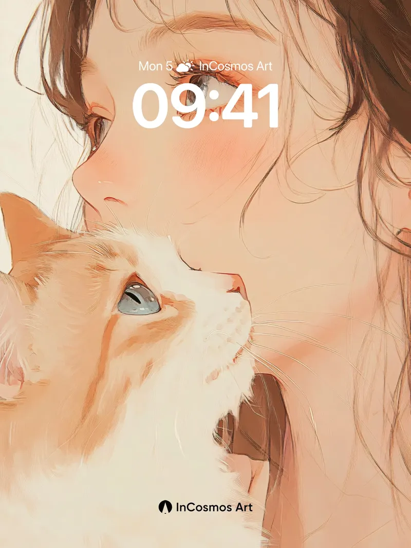 Whispering Fur Wallpaper with Gentle Gaze