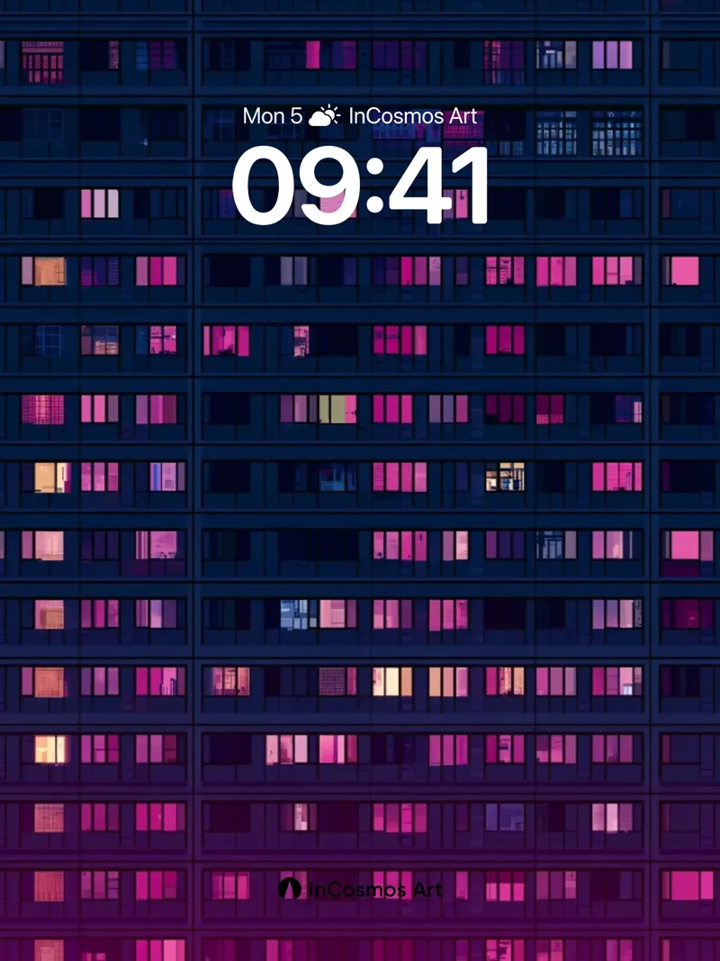 Neon Grid Wallpaper with Pulse Light