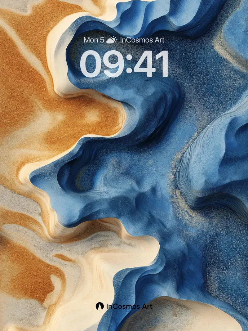 Serenity Wave Wallpaper with Liquid Depth