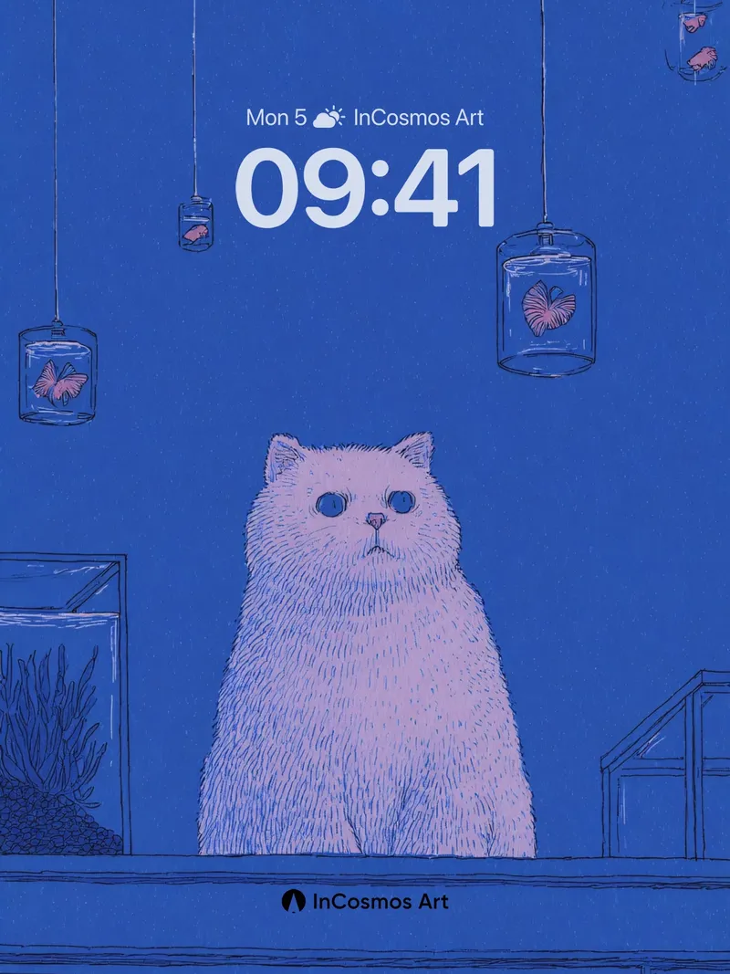 Midnight Reverie Wallpaper with Floating Jars