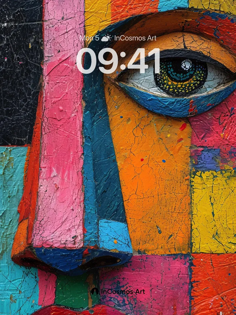 Cubist Mirage Wallpaper with Cracked Color Fields