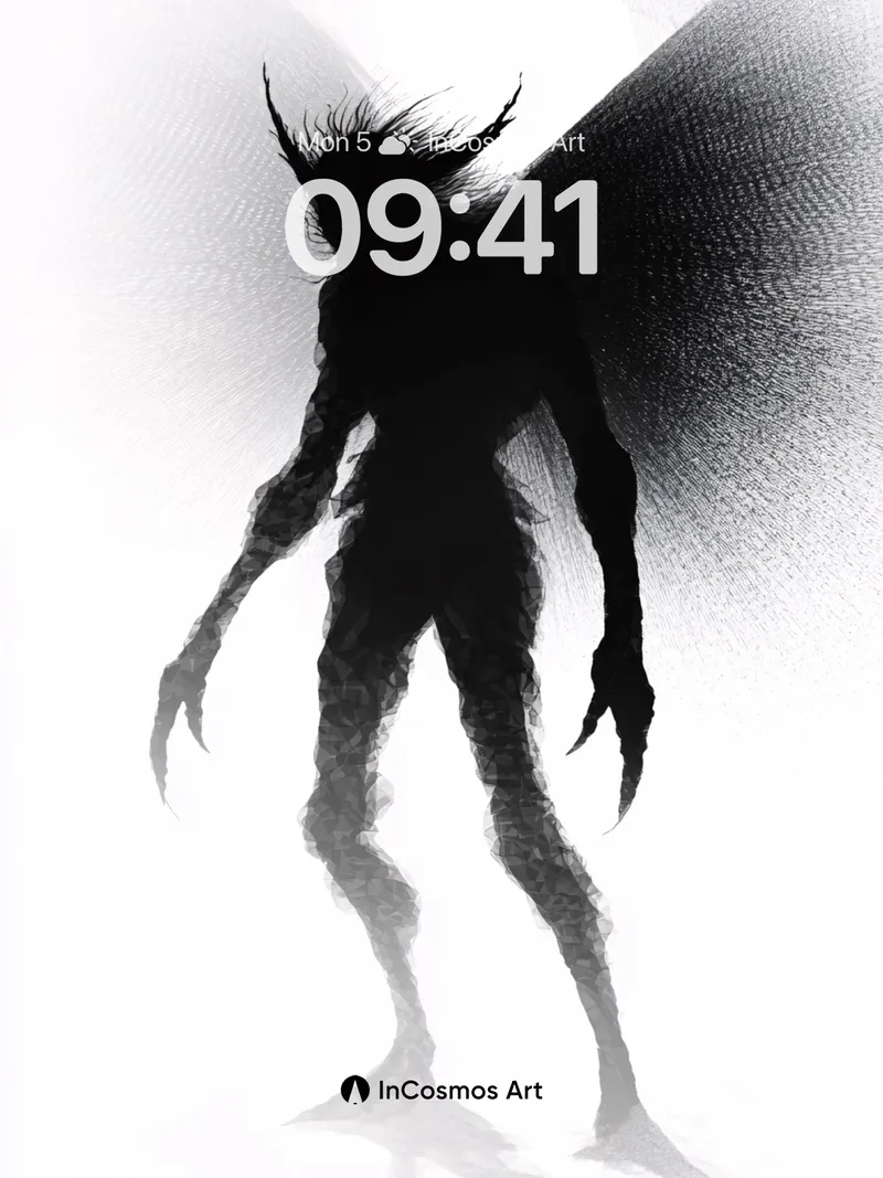 Shadowed Wings Wallpaper with Ethereal Silence