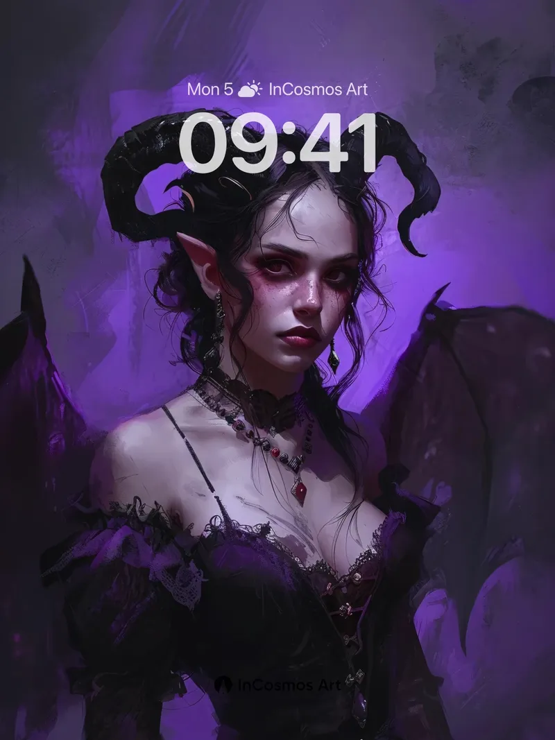 Ethereal Shadow Wallpaper with Horned Majesty