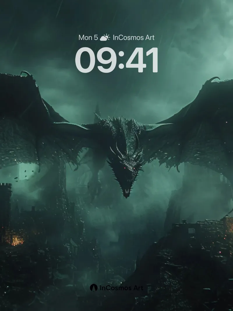 Shadowed Wings Wallpaper with Ember Glow