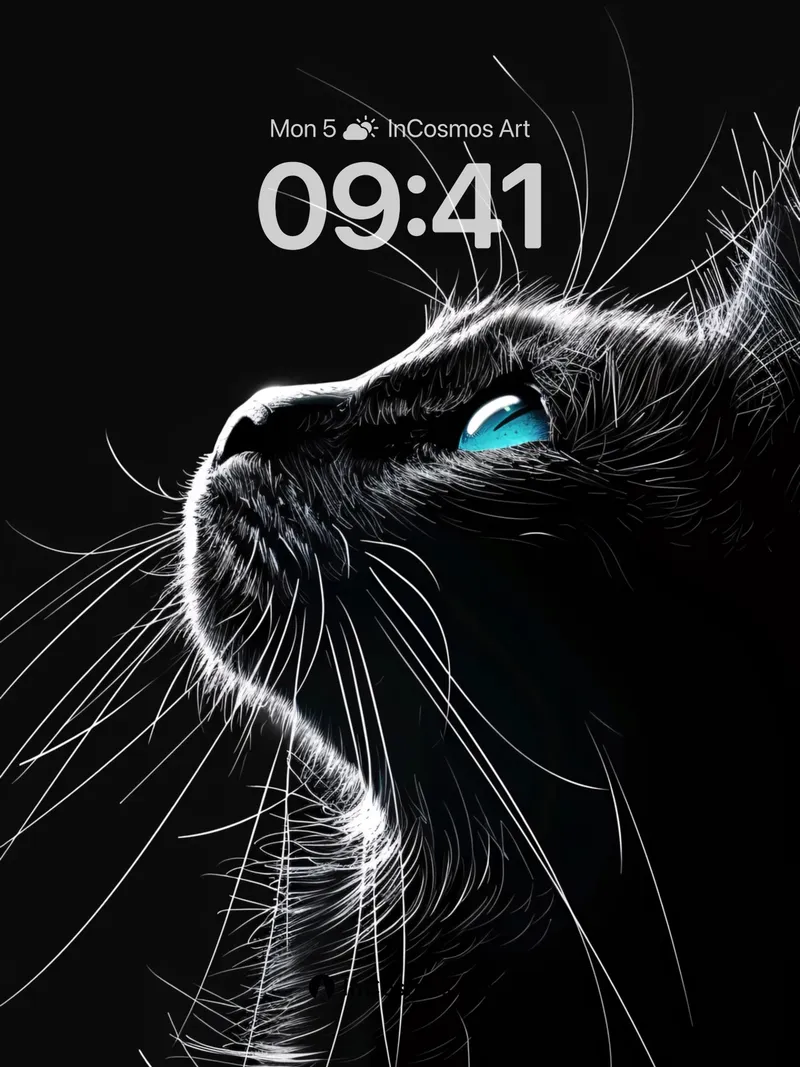 Silent Shadow Wallpaper with Electric Gaze