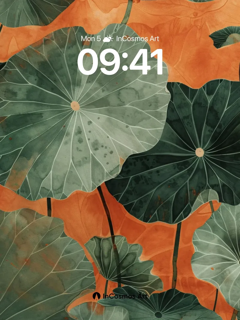 Serpentine Leaf Wallpaper with Earthfire Veins