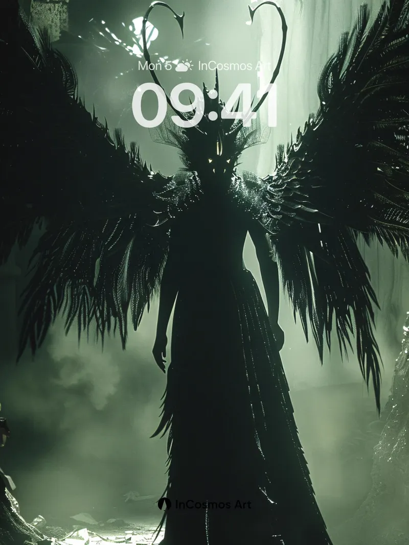 Shadowed Wings Wallpaper with Drowned Light