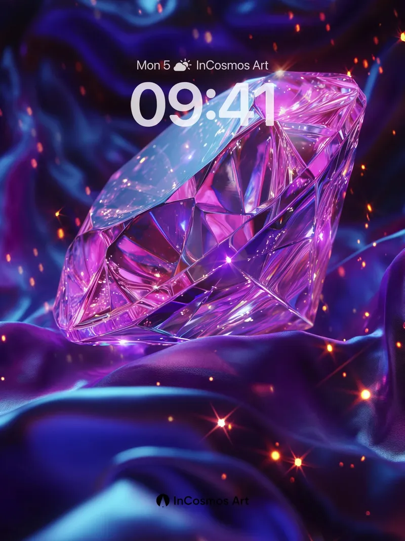 Luminous Prism Wallpaper with Cosmic Veil