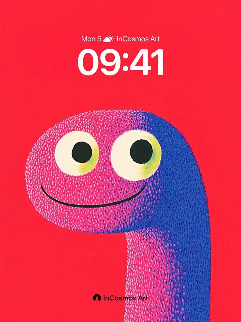 Playful Gradient Wallpaper with Dot-Textured Smile