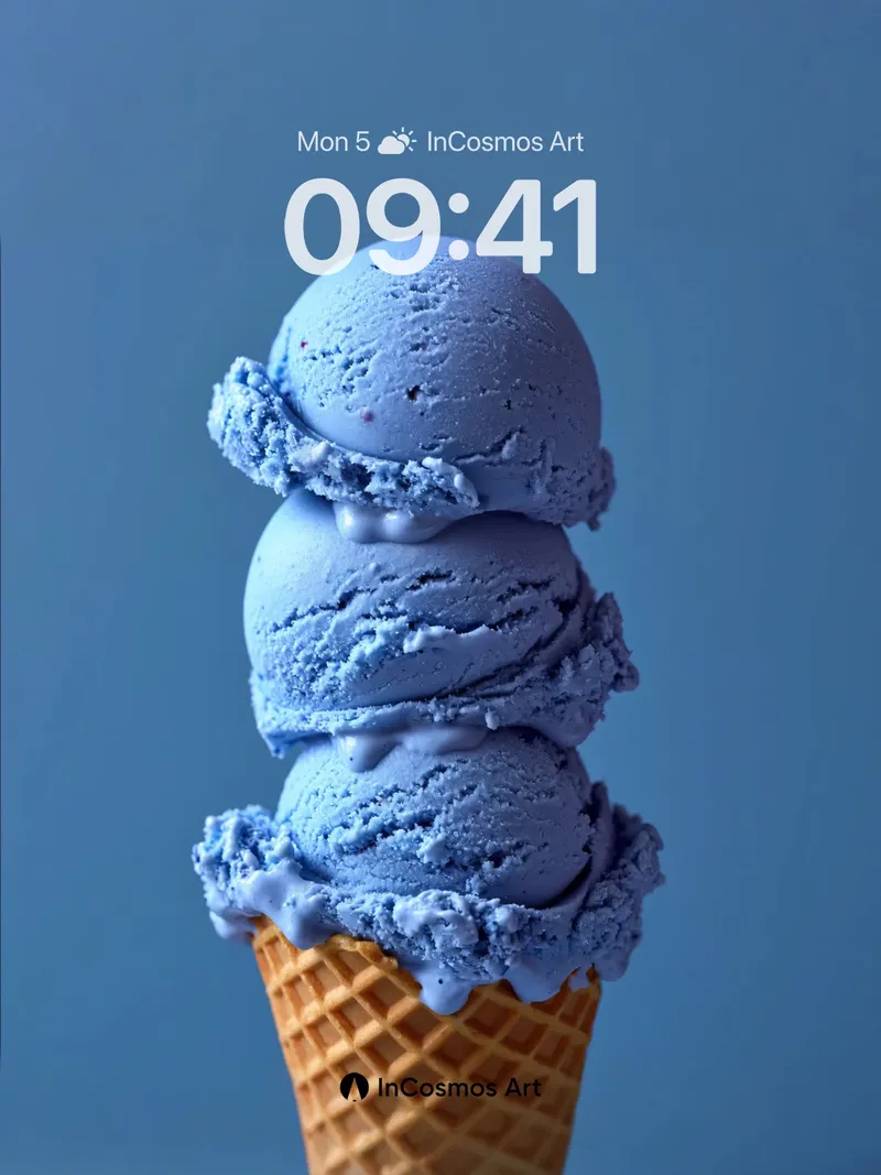 Serenity Blue Ice Wallpaper with Melting Texture