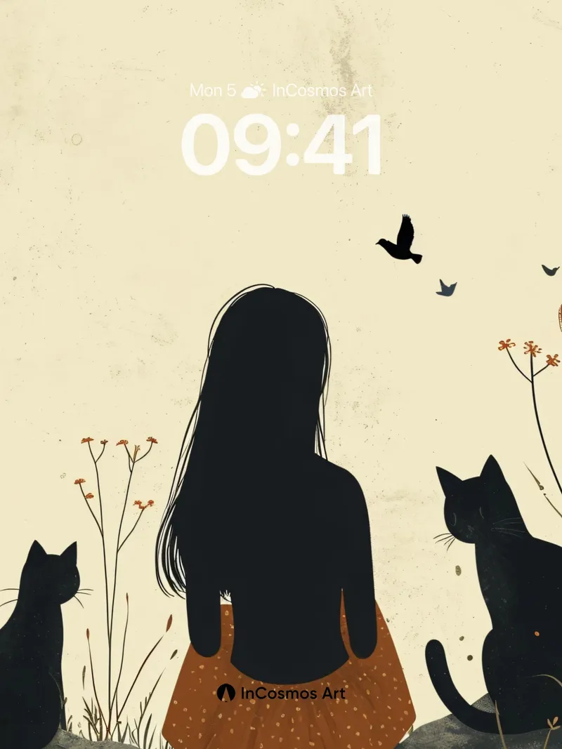 Silhouetted Stillness Wallpaper with Whispers of Flight
