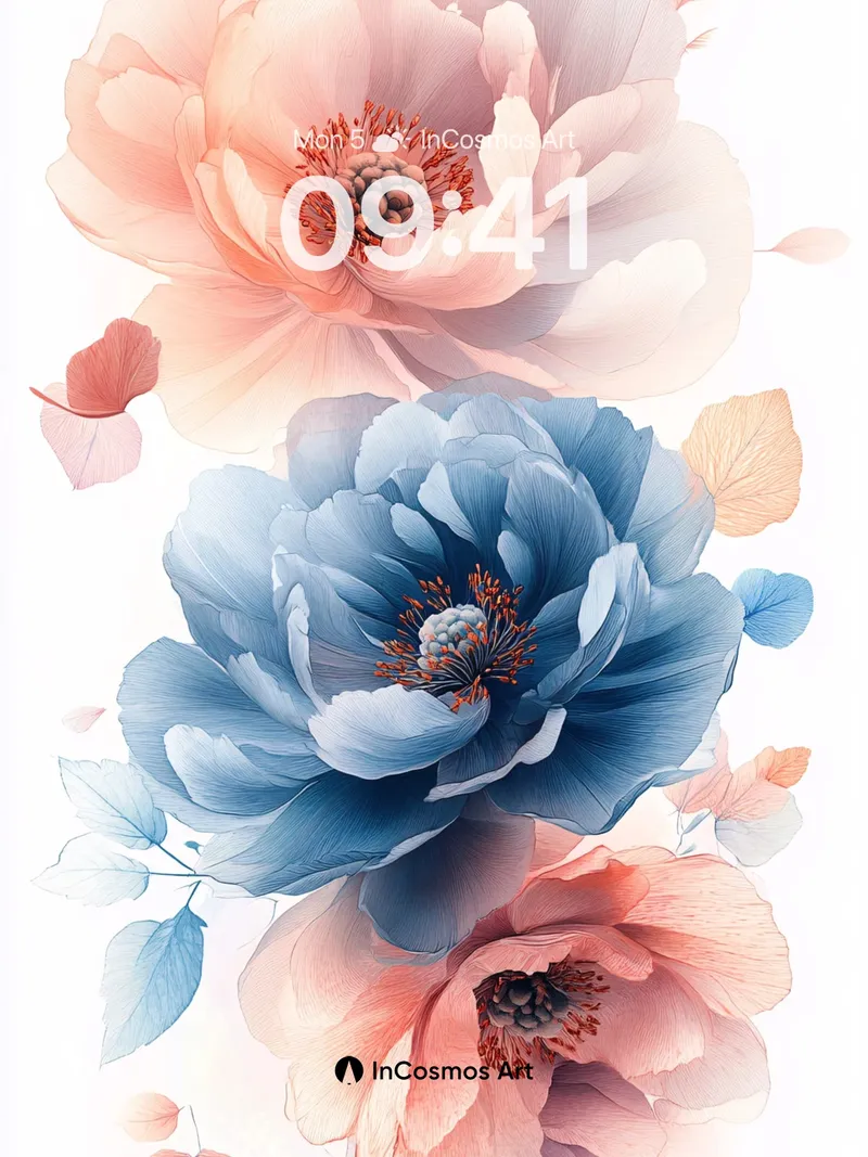 Serene Bloom Wallpaper with Ethereal Petals