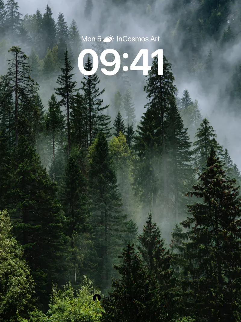 Whispering Pine Wallpaper with Mist Veil