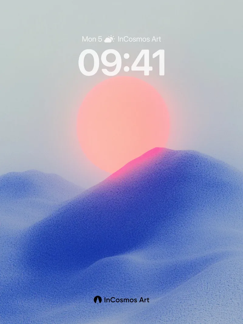 Serene Dune Wallpaper with Rose Sun
