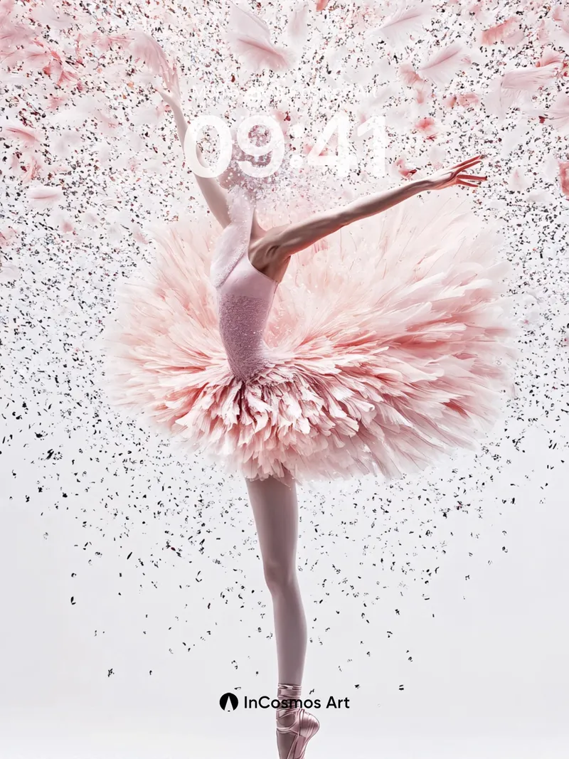 Ethereal Petal Dance Wallpaper with Floating Fragments