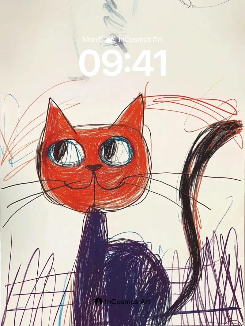 Whimsical Scratch Wallpaper with Playful Lines