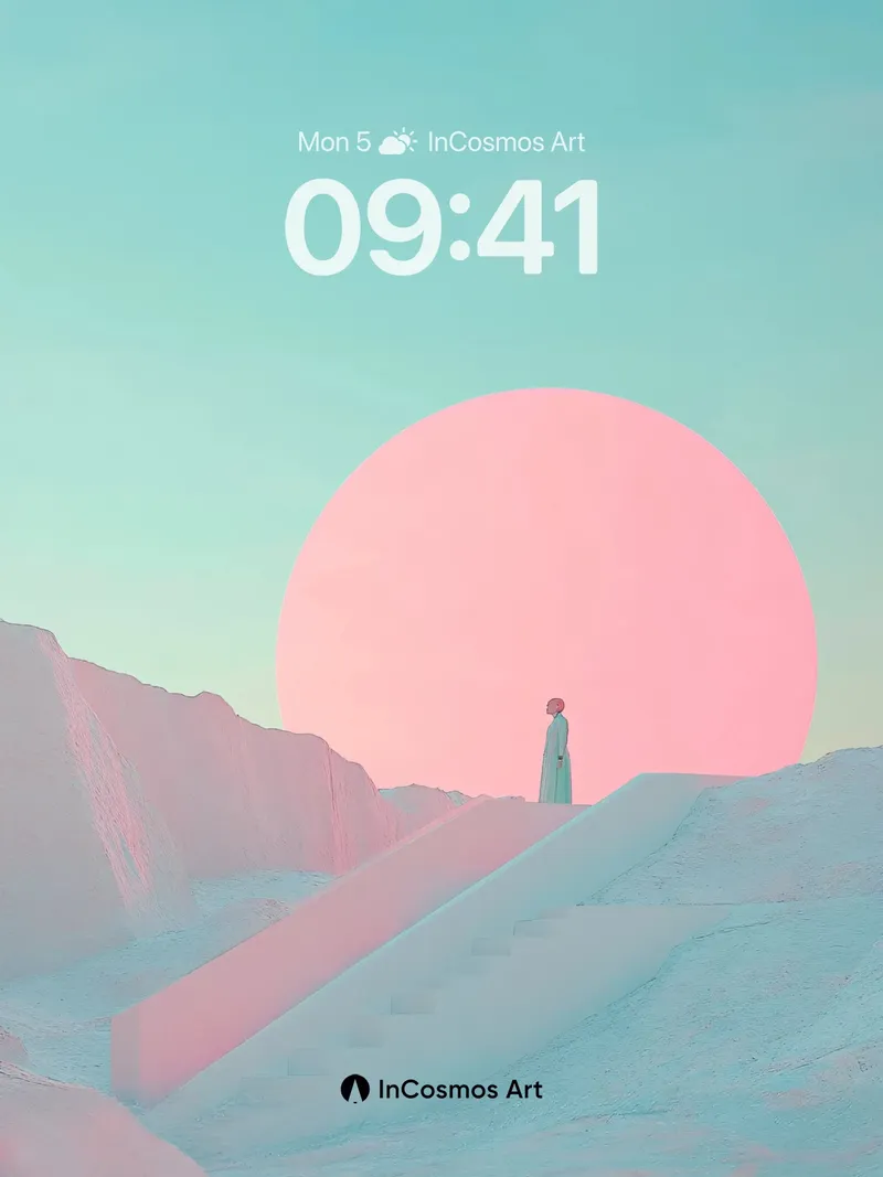 Serenity Sunset Wallpaper with Solitary Figure