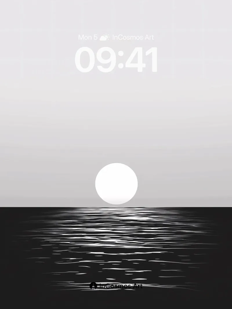 Serenity Horizon Wallpaper with Lunar Glow