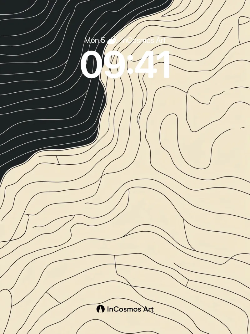 Silent Contour Wallpaper with Topographic Breath