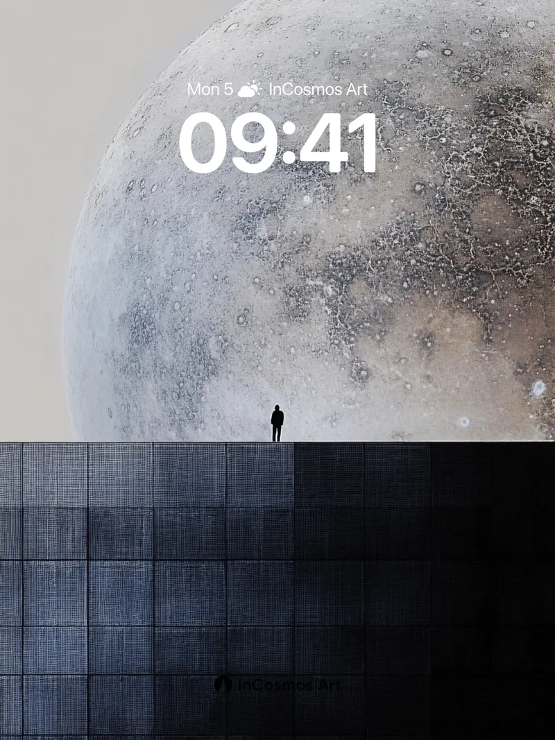 Lonely Horizon Wallpaper with Lunar Gaze
