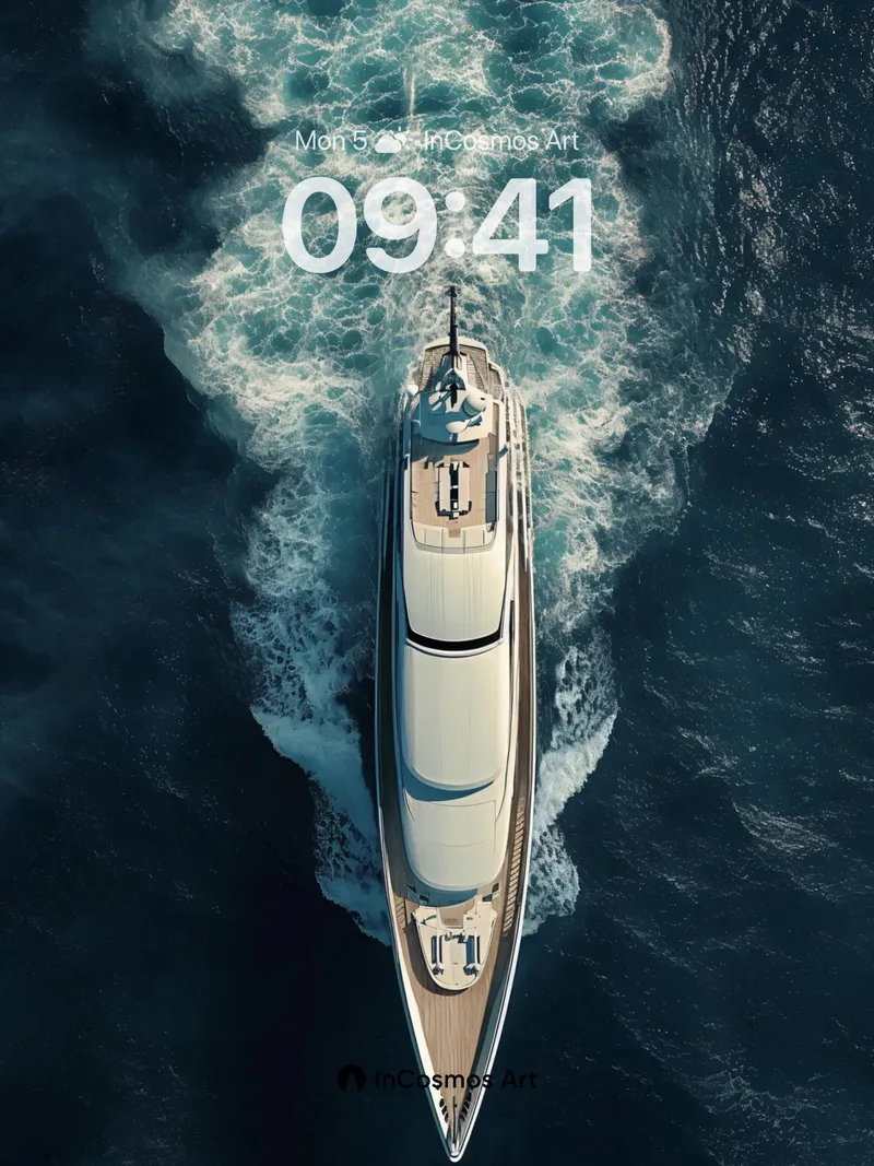 Silken Voyage Wallpaper with Oceanic Trails