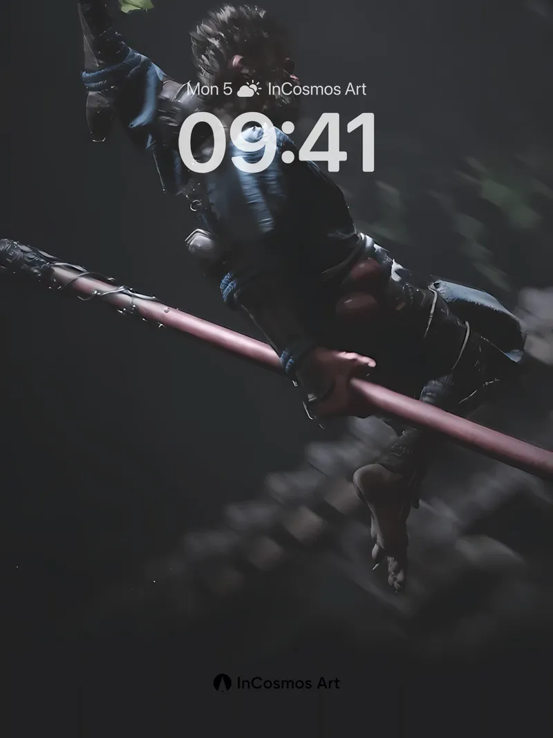Shadowed Leap Wallpaper with Floating Light