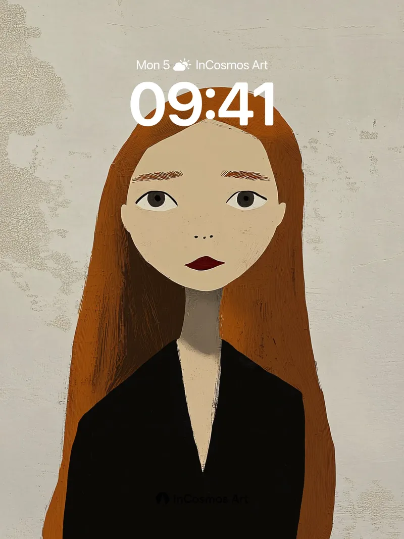Stillness of Crimson Hair Wallpaper with Textured Hush