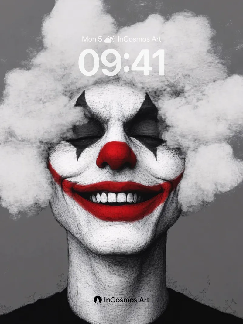 Smiling Shadow Wallpaper with Cloud Hair
