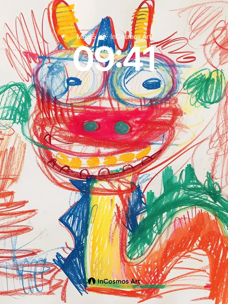 Whimsical Chroma Wallpaper with Dragon Whispers