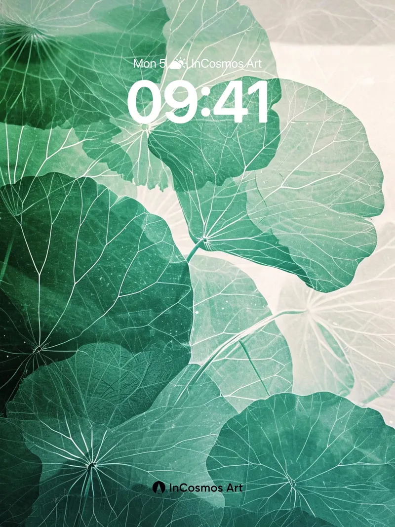 Emerald Veil Wallpaper with Breathable Leaves