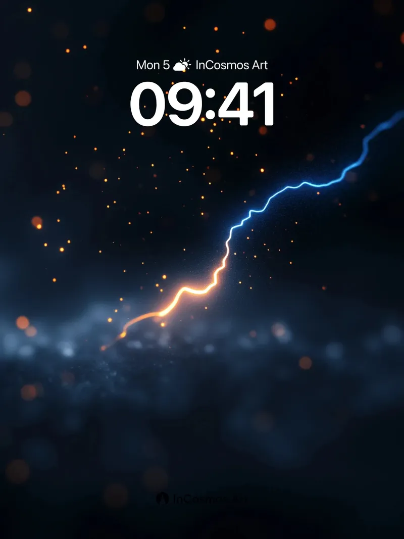 Electric Storm Wallpaper with Golden Sparks