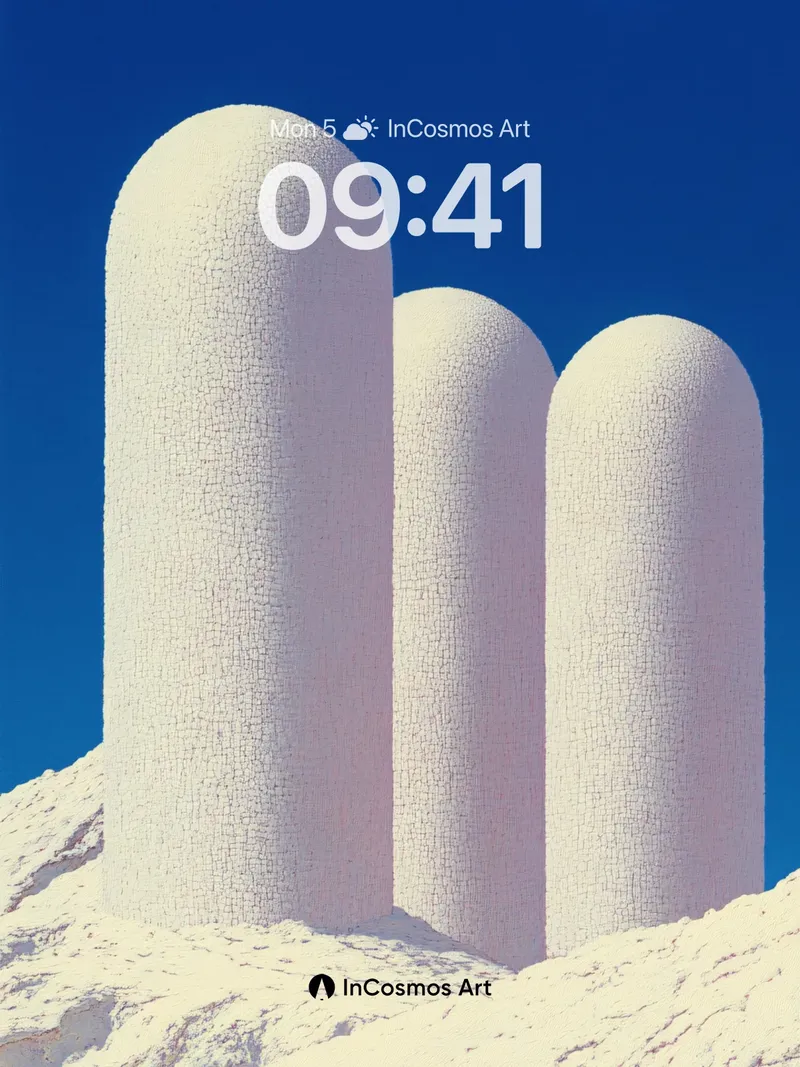 Surreal Pillar Wallpaper with Textured Light