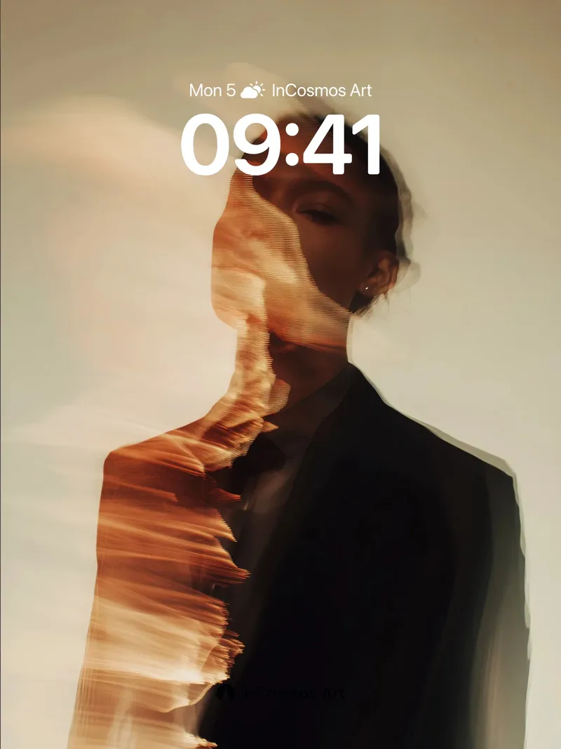 Surreal Silhouette Wallpaper with Light Fractures