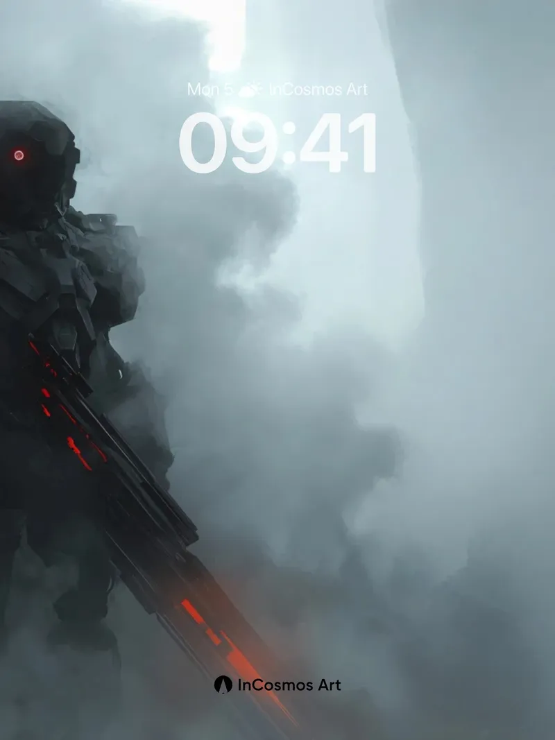 Shadowed Sentinel Wallpaper with Glowing Edge