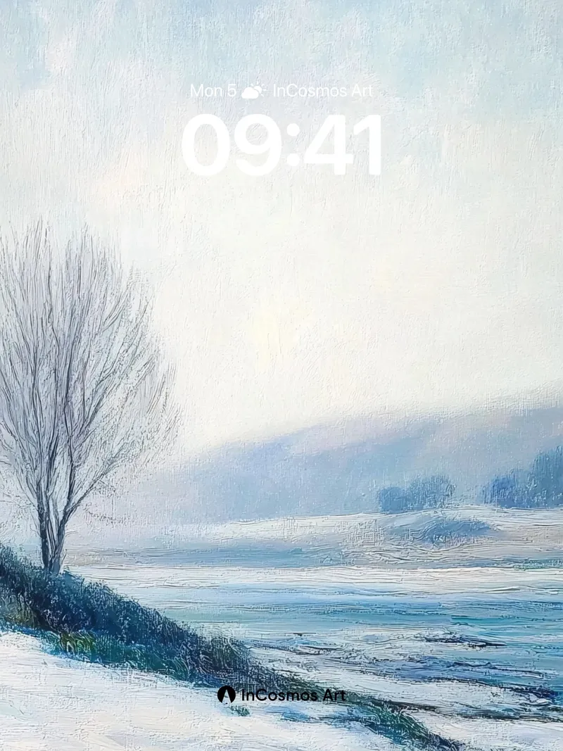 Silent Snowdrift Wallpaper with Solitary Tree